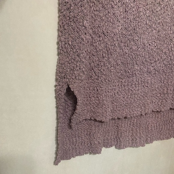 The Impeccable Pig EUC dusty rose popcorn textured tunic sweater w/ side slits S - Picture 5 of 5